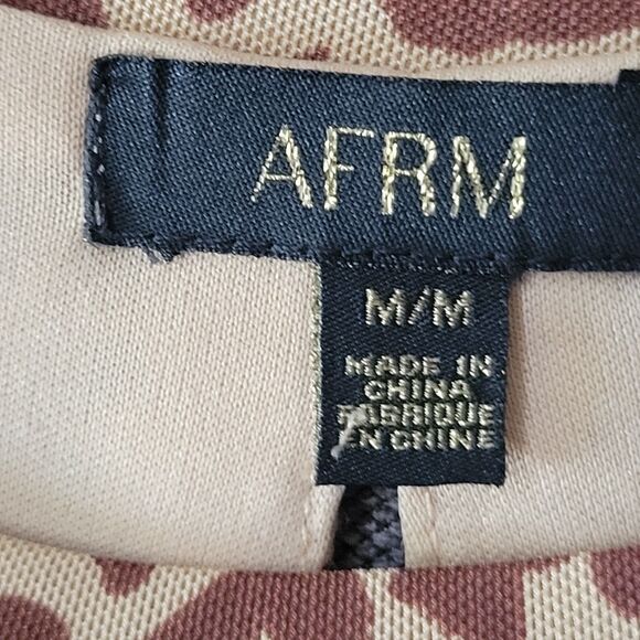 AFRM X Nordstom M Brown Mixed Animal Print Babydoll Dress 829 - Picture 6 of 10